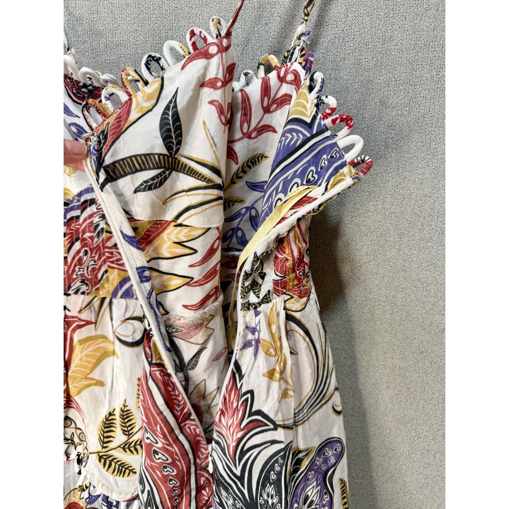 FARM Rio S NWT Boho Paisley Floral Tiered Glam Maxi Dress Scallop Ruffle Wedding - Picture 14 of 14